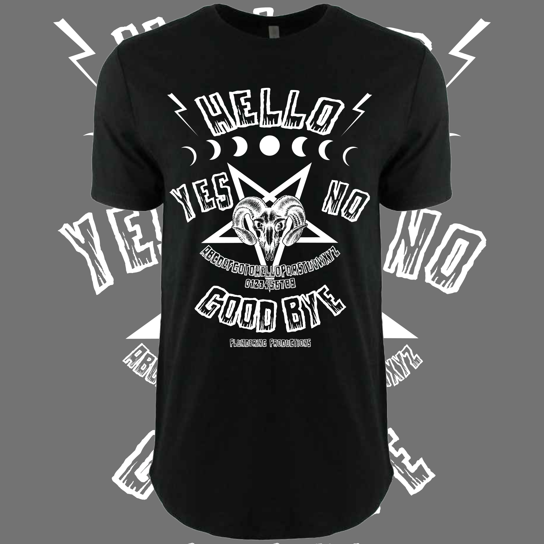 Ouija Board Long Body T shirt Plundering Productions