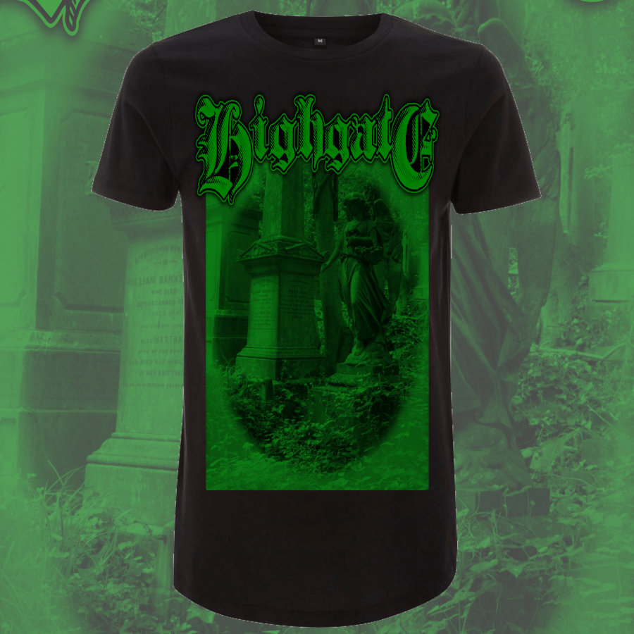 Highgate Angel Looking Down Long Body T-Shirt
