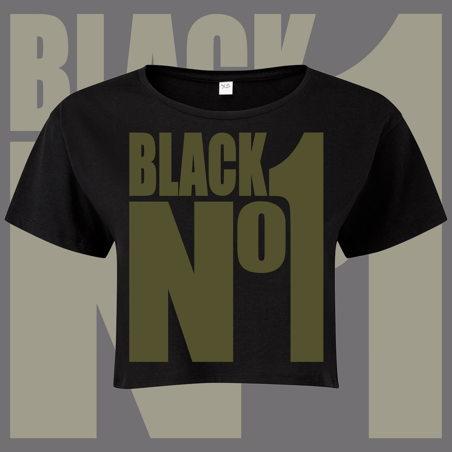 Black No1 Cropped T-shirt black