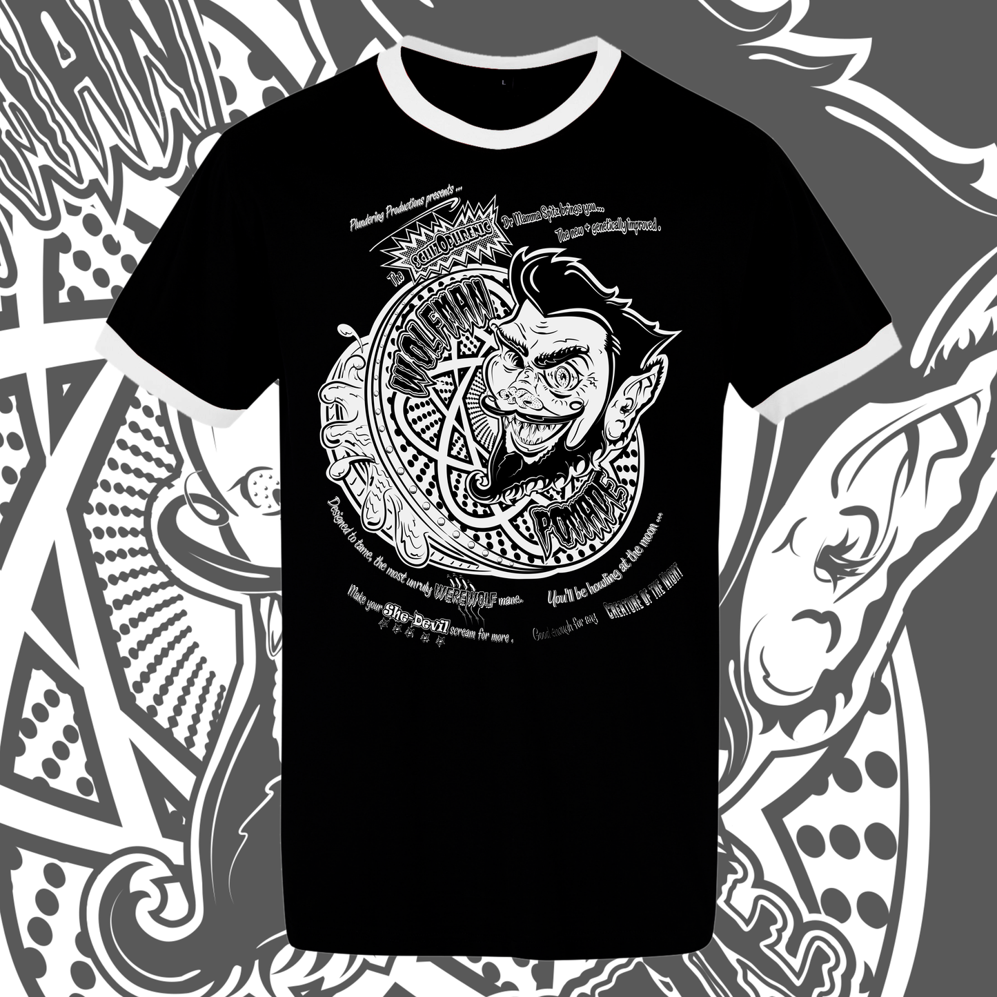 Wolfman Pomade Advert Ringer T-shirt