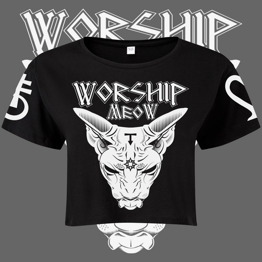 Women's Worship Meow Cropped T-shirt