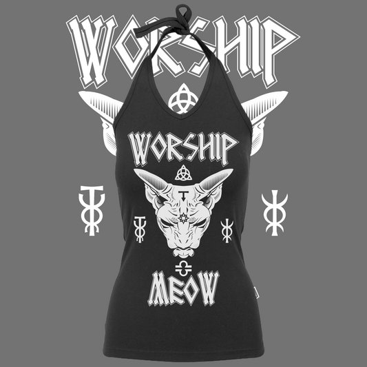 Women's Worship Meow Halter Top