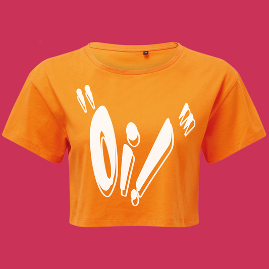 "Oi!" Cropped T-shirt orange