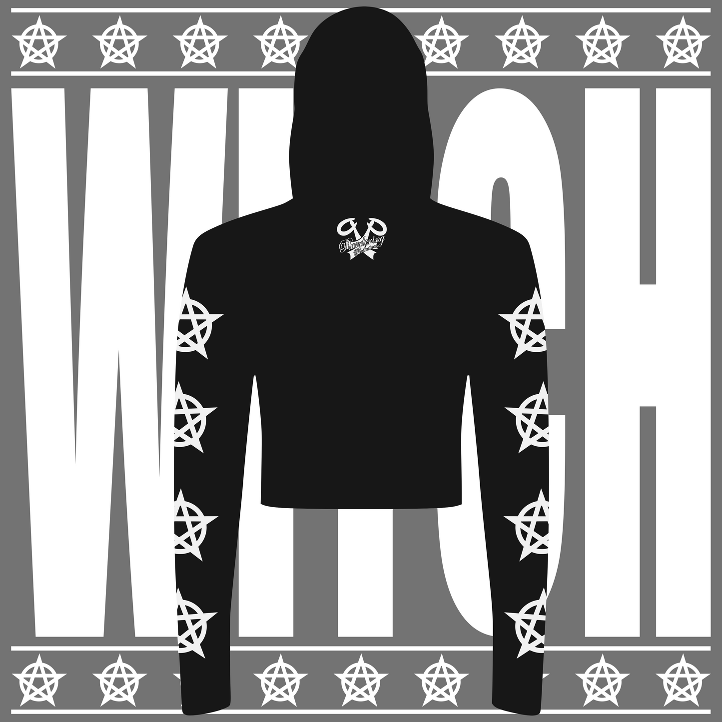 Women's WITCH Cropped Hooded Long Sleeve T-Shirt