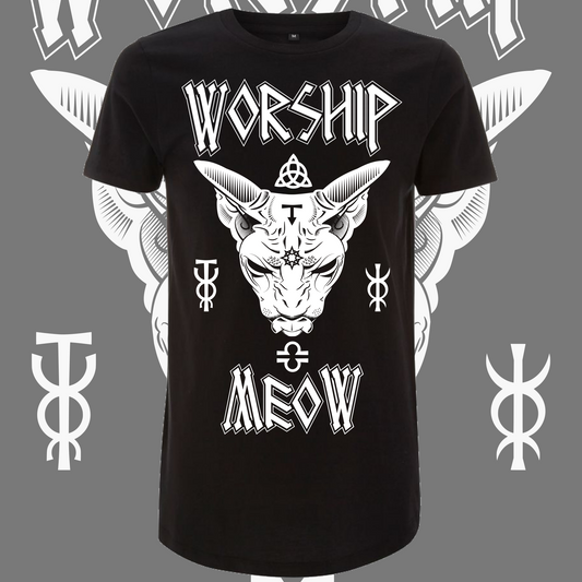 Men's Worship Meow Long Body T-shirt