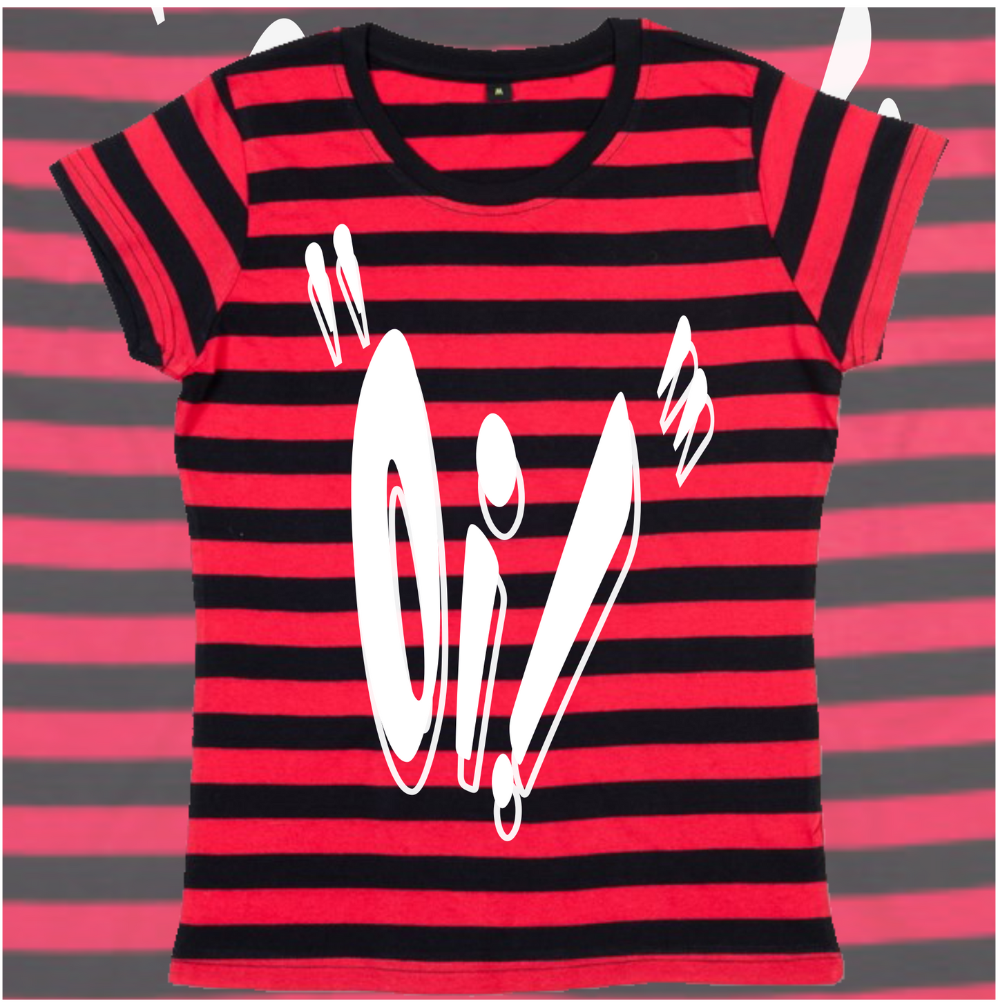 "Oi!" Stripy Capped Sleeved T-Shirt