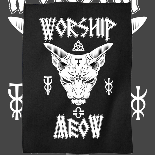 Worship Meow Tea Towel