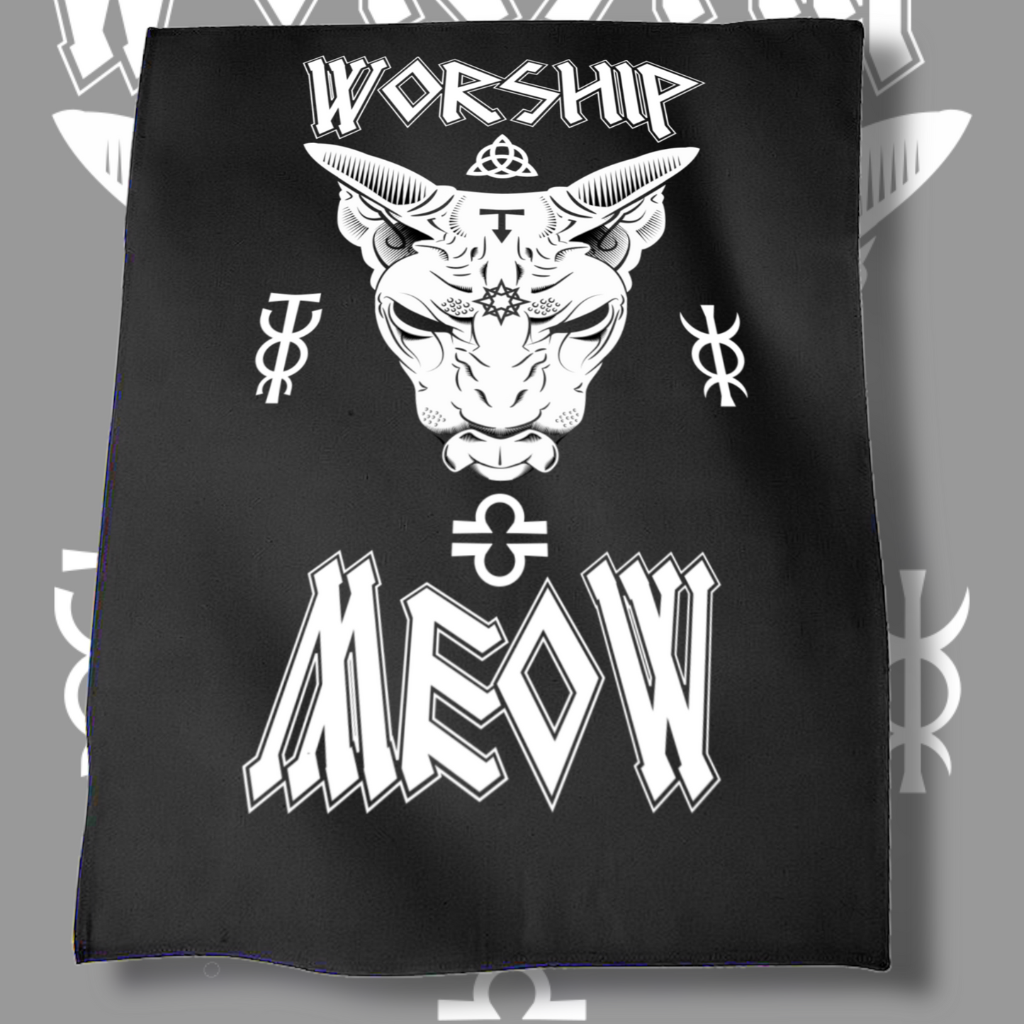 Worship Meow Tea Towel