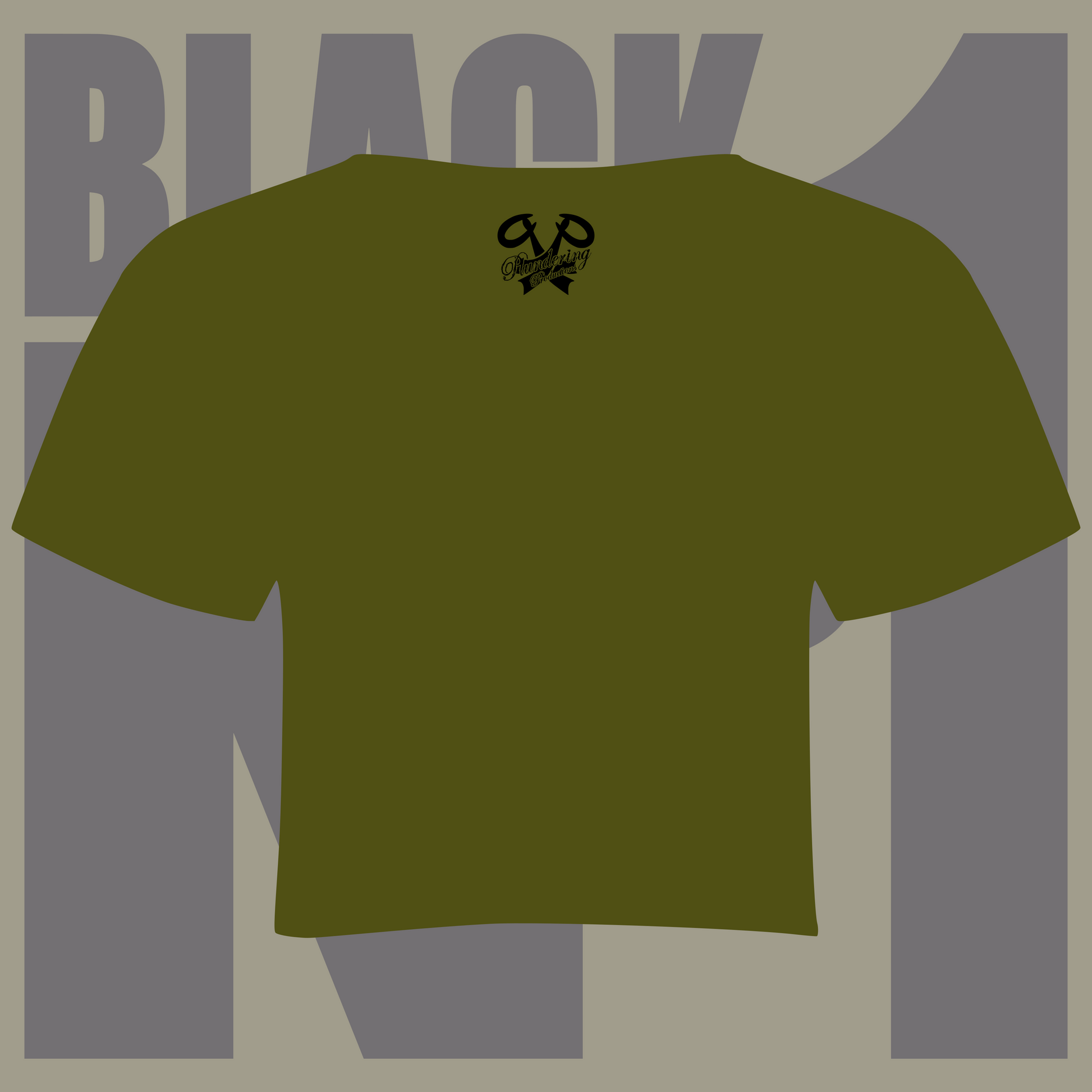 Black No1 Cropped T-shirt olive green
