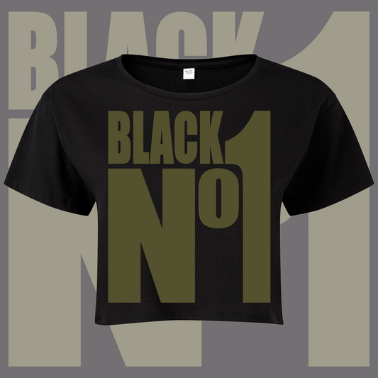 Black No1 Cropped T-shirt black